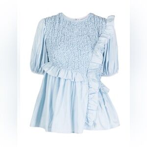 Cecilie Bahnsen Light Blue Ruffled Top